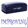 thumbnail image 1 of Large Pre-Inked Improving Stamp, Slim 1854, Ultra Slim Design, Impression Size 1-13/16" by 2-1/2", Up to 25,000 Impressions - Blue Ink, 1 of 10
