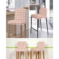 thumbnail image 5 of Yellow Buffalo Plaid Bar Stool Covers Set of 4, Red Lines Grid Pattern Vintage Stretch Washable Bar Chair Covers with Backs, Removable Pub Counter Height Chair Cover for Kitchen Dining Room Cafe, 5 of 7