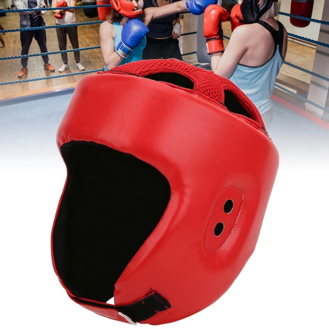 Protector De Cabeza, Casco De Boxeo Transpirable De Diseño Ergonómico Cómodo De Cuero PU Duradero Para Entrenamiento