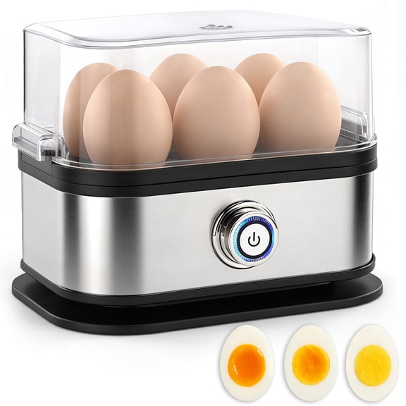 Aotto Electric Egg Cooker, 6-Egg Boiler for Soft, Medium, Hard-Boiled Egg, Easy to Clean, with Boil-Dry Protection