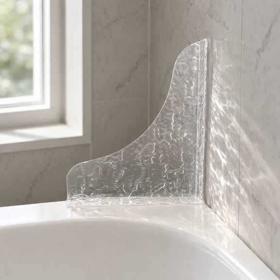 Shower Splash Guard 2 Pack, Self-Adhesive Silicone Water Blocker for Bathtub, 9.25 x 9.25 Inch