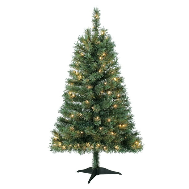 Holiday Time Prelit Spruce Christmas Tree 4 Ft, Green - Walmart.com
