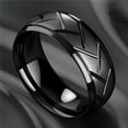 thumbnail image 5 of 1pc Black Titanium Steel Ring - Fashionable Men's Ring with Groove Tire Design - High Quality Stainless Steel Jewelry for Art Lovers, 5 of 5