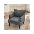 thumbnail image 3 of Corduroy moderno accent chair - ideal para comfy single sofa reading chair para dormitorio, waiting room, y oficina study in blanca con arms, 3 of 7