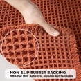 thumbnail image 4 of BGC Fall Orange Set of 2 Waffle Bathroom Rugs, Boho Bath Rugs Non Slip Washable, Super Absorbent Bath Mats, Ultra Soft Rubber Backed Shower Mats for Bathroom Floor, Tub, 17"x24"+20"x32", 4 of 6