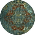thumbnail image 1 of Ahgly Company Indoor Round Persian Light Blue Traditional Area Rugs, 7' Round, 1 of 4