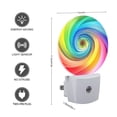 thumbnail image 3 of Night Light Plug into Wall,Dusk to Dawn Sensor Auto-On/Off for Bathroom, Hallway,Kids Room-Vibrant Rainbow Spiral Background With Colorful, 3 of 4