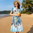 thumbnail image 4 of Balery World Travel Vestidos sueltos de manga corta para mujer, vestidos de verano 2025, vestidos casuales de corte A con vuelo., 4 of 6