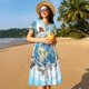 thumbnail image 4 of Disketp World Travel para Vestido de Manga Corta para Mujeres, Vestidos de Verano para Mujeres, Casual y Holgado para la Playa, 4 of 6