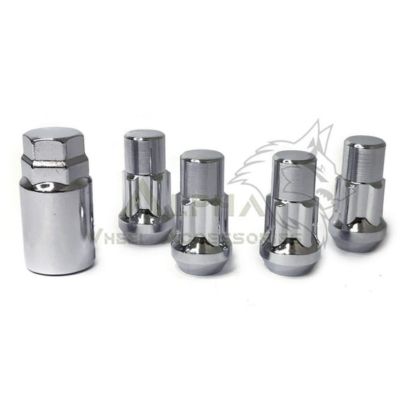 4 Chrome Wheel Locks 14x1.5 Fits Dodge Challenger Charger Hellcat SRT8   Key