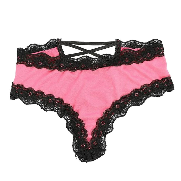Victoria’s Secret Pink Panties Logo Strappy Lace Cheeksters Xl Vs Neon Pink  