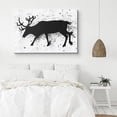 thumbnail image 2 of PixonSign Canvas Print Wall Art Ink Blot Reindeer Animals Wilderness Illustrations Modern Art Contemporary Dramatic Dark Black and White for Living Room, Bedroom, Office - 32x48, 2 of 4