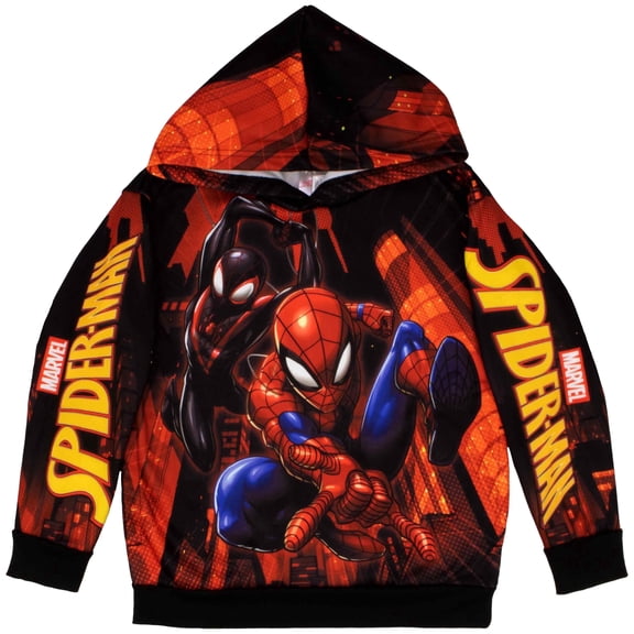 Marvel Spider-Man and Venom Sublimated Long Sleeve Pullover Hoodie (Boys & Teens), Sizes 4–18