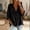 Black, variant on 3/4 Sleeve Button Up Shirts for Women Casual Tunic Tops V-Neck Casual Summer Vacation Loose Seniors Blouses Wine