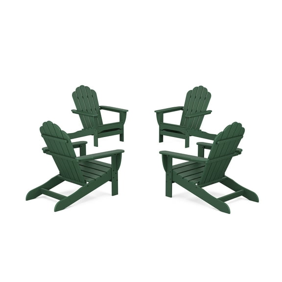 Trex Outdoors 4-Piece Monterey Bay Oversized Outdoor Adirondack Chair Conversation Set in Rainforest Canopy