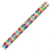 (Price/DZ)Musgrave Pencil Co MUS1356D Birthday Blitz 12Pk Motivational Fun Pencils