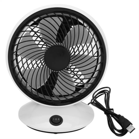 

6-Inch Mini Portable USB Fan with Air Cooler 2-Speed Cooling for Desk Use (White)