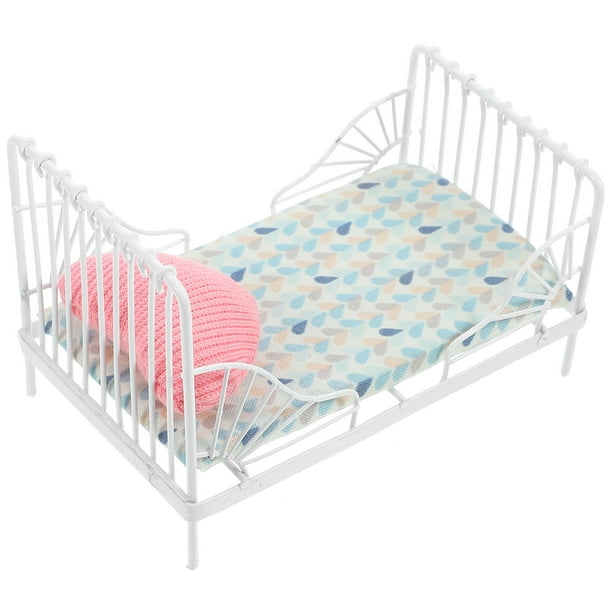 1 juego de cama en miniatura, modelo de juguete, casa de muñecas, cama, casa de muñecas, muebles en miniatura, accesorio para casa de muñecas