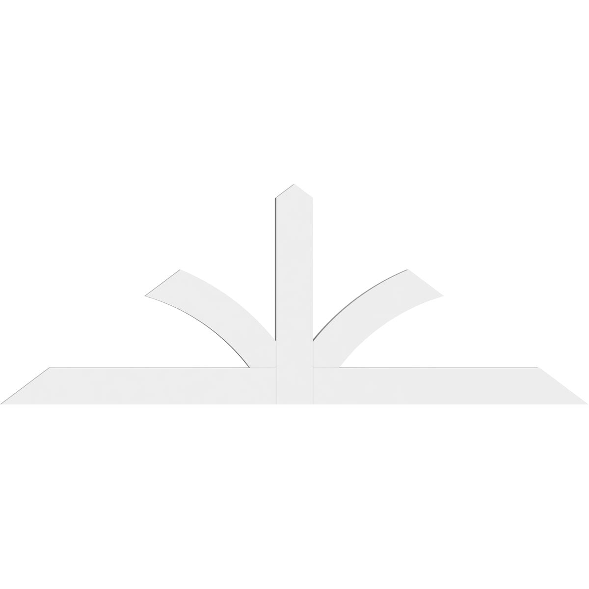 96"W x 36"H x 2"D x 6"F, 9/12 Pitch, Richland Architectural Grade PVC Gable Bracket
