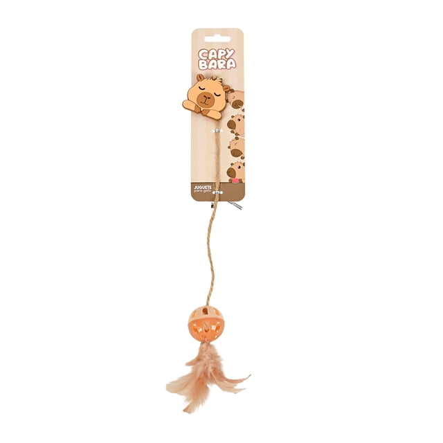 Juguete Prichos Capybara Color Café para Gato Hecho de Plástico PVC y Yute 1 Pieza