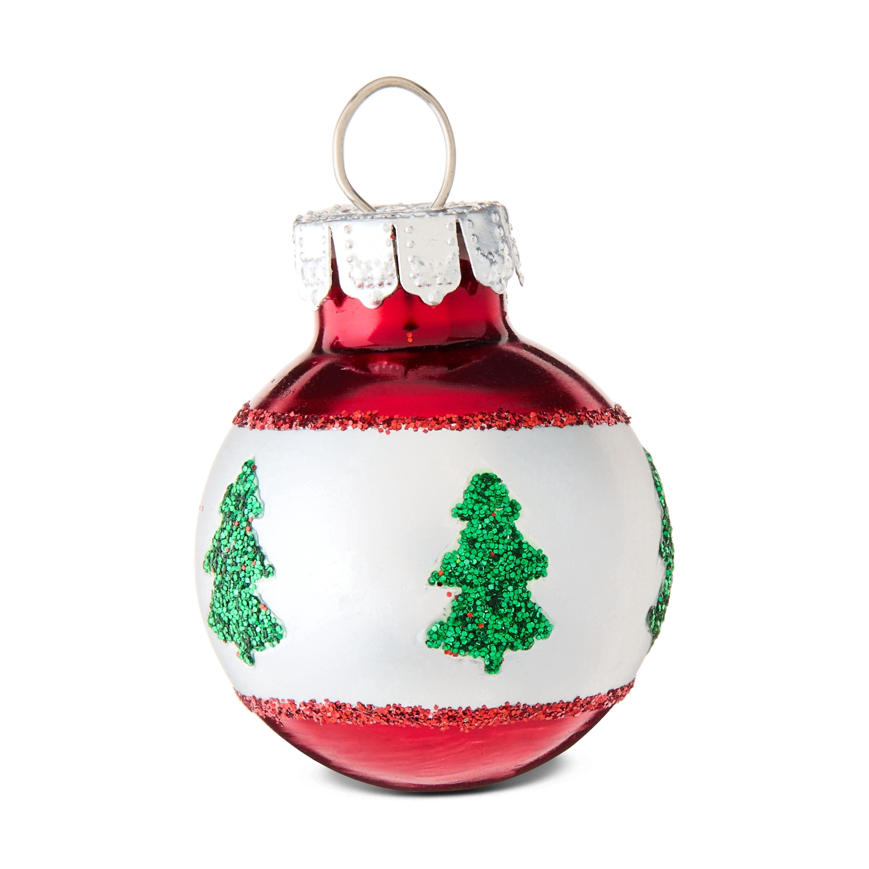 16-Count Red/Green/White Mini Glass Christmas Ornaments, 1", by Holiday Time