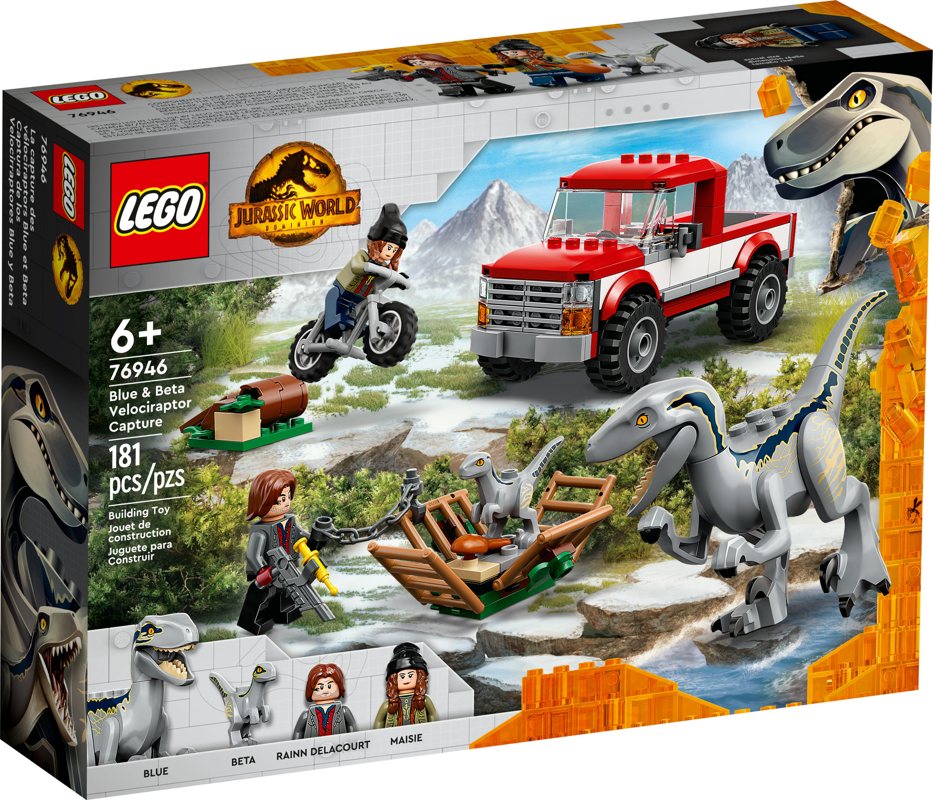 LEGO Jurassic World Blue and Beta Velociraptor Capture 76946 with Truck and 2 Dinosaur Toys for Kids, 2022 Dominion Movie Inspired Set - image 5 of 8