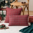 thumbnail image 5 of Christmas Plaid Decorative Throw Pillow Covers Scottish Tartan Cushion Case Polyester for Farmhouse Home Holiday Decor, 5 of 6