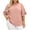 Pink, variant on Tqcoqu Plus Size Women's Shirts Short Sleeve Round Neck Ruffle Crinkle Casual Blouse,Army Green Women's XL-XXXXXL