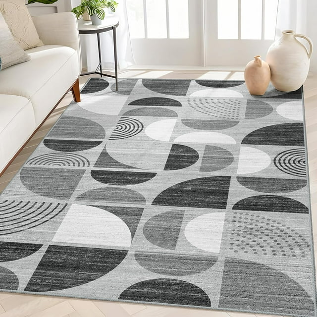Boho Rug Washable x Area Rugs for Bedroom Entryway Living Room Bedside Small Throw Floor Carpet Non Slip Soft Indoor Modern Abstract Bohemian Orange