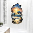 thumbnail image 4 of Underwater World Wall Stickers for Bathroom, Broken Wall 3D Ocean Theme Decor, Waterproof Sanitary Wall Decals, Sea Life Mural for Kids and Home, 4 of 5