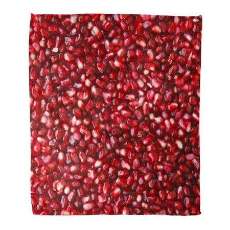 SIDONKU Flannel Throw Blanket Details Red Diet Fresh Pomegranate Seeds for Food Dessert Soft for Bed Sofa and Couch 58x80 (Best Way To Get Pomegranate Seeds Out)