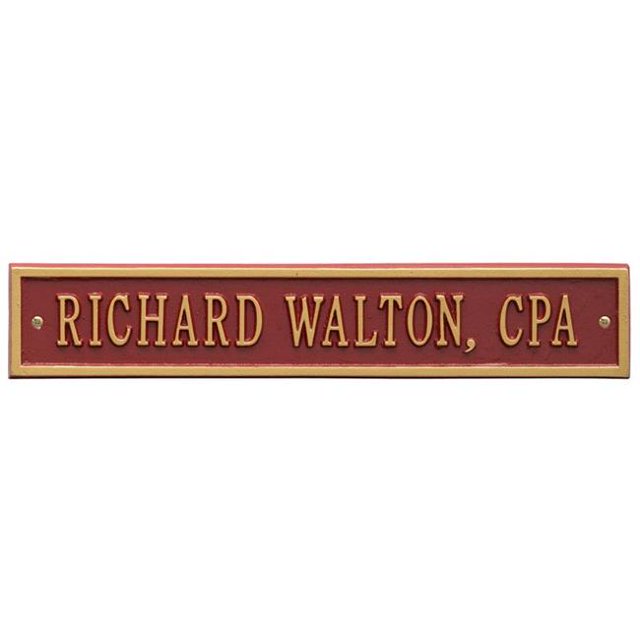Whitehall Products 1076RG Standard Wall One Line Arch Extension Address Plaque, Red & Gold
