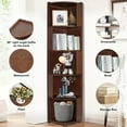 thumbnail image 4 of Maydear 5-Tier Corner Bookshelf Bamboo Corner Bookcase, Mid Century Modern Corner Bookshelf Free Standing Corner Shelf Corner Standing Shelf for Living Room, Bedroom, Home Office, Kitchen (5-Tier), 4 of 8