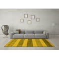 thumbnail image 3 of Ahgly Company Machine Washable Indoor Round Oriental Yellow Modern Area Rugs, 6' Round, 3 of 4