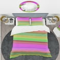 thumbnail image 2 of Designart 'Horizontal Retro Geometrical Pattern II' Mid-Century Modern Duvet Cover Set, 2 of 4