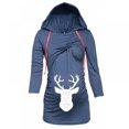 thumbnail image 3 of GYRATEDREAM Womens Nursing Hoodie Long Sleeves Sweatshirt Breastfeeding Layered Top Christmas Elk Print Casual Clothes, 3 of 3