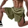 thumbnail image 6 of BLCHUNen Mens Summer Beach Shorts Drawstring Elastic Side Zipper Casual Shorts with Pockets, 6 of 8