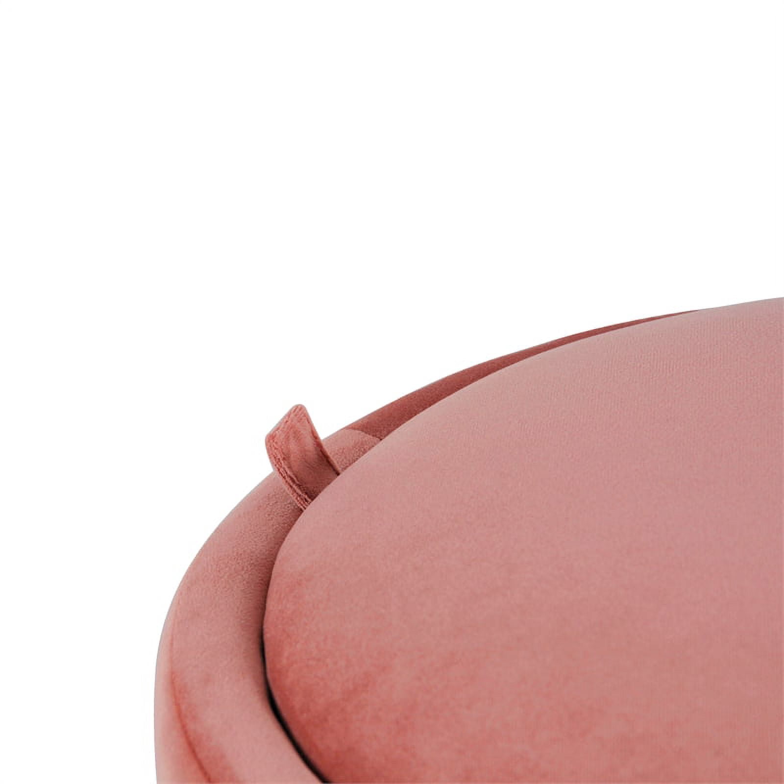 HomePop Round Storage Ottoman, Blush Velvet