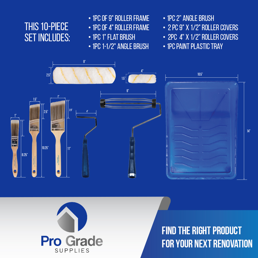 Pro Grade 10 Piece Paint Roller Kit photo 2