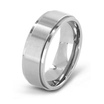 West Coast Jewelry Men's Brushed and Polished Beveled Titanium Ring (7mm)