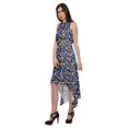 thumbnail image 4 of Moomaya Printed High-Low Style Sleeveless Dress For Women With Halter Neck, 4 of 5