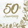 6 1/2" x 6 1/2" Happy 50th Anniversary Luncheon Napkins, 16/PK,Pack of 2