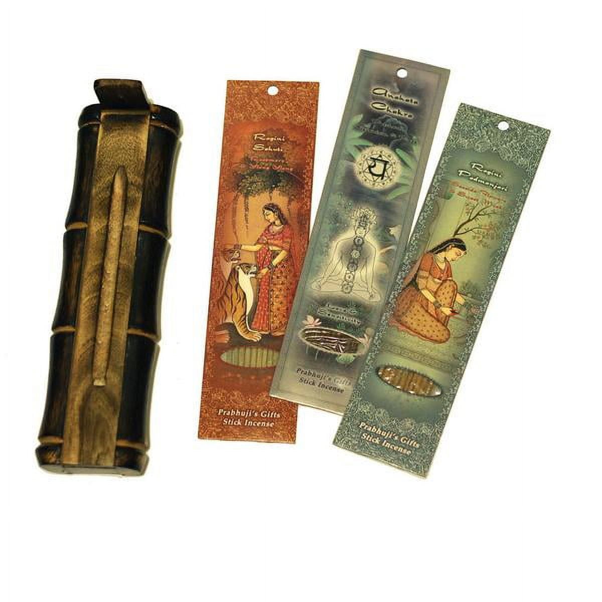 Incense Gift Set - Bamboo Burner + 3 Harmony Incense Packs for Romance & Love Greeting - Lost in Love