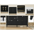 thumbnail image 2 of CBJCBJ 58" Retro Sideboard Buffet Cabinet with Storage, Accent Cabinet for Kitchen, Living Room,Black, 2 of 6