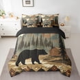 thumbnail image 2 of Castle Fairy Wildlife Bear Bedding Comforter Set 7pcs for Kids Teens Adults,Woodland Jungle Animal Queen Bedding Sets Super Cozy,Vintage Lodge Cabin Queen Sheet Sets,Breathable Home Decor,Reversible, 2 of 8