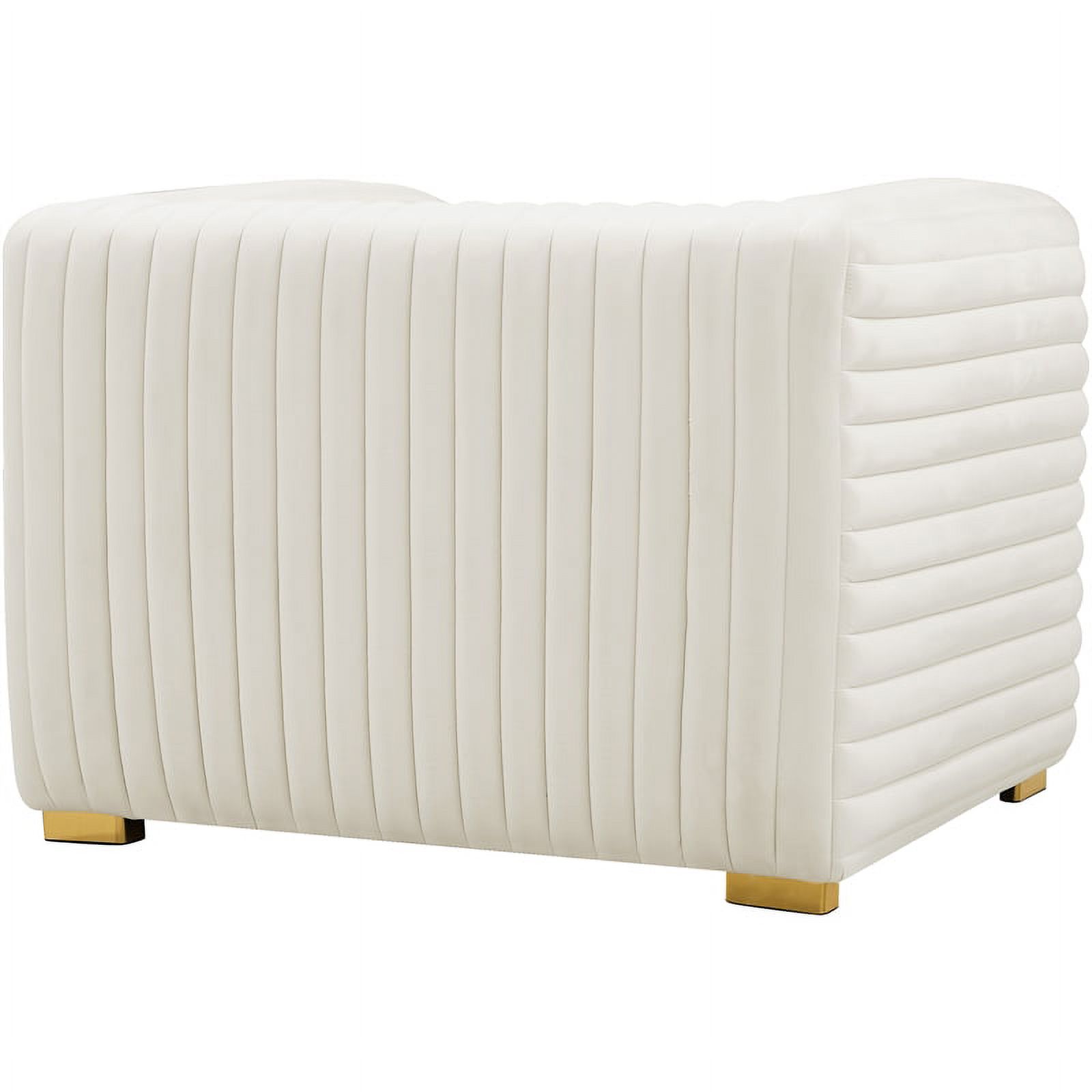Meridian Furniture Ravish Cream Velvet Chair - image 4 of 14