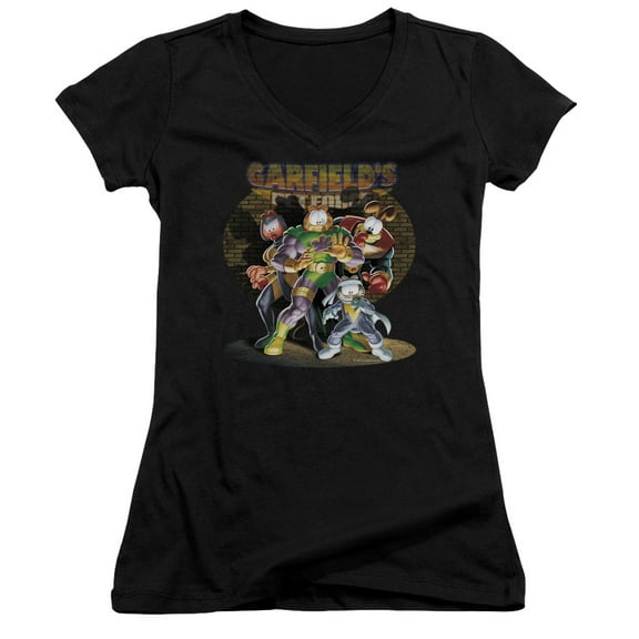 Garfield Spotlight Junior Women's V-Neck T-Shirt Black