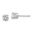 thumbnail image 5 of 14K White Gold 5mm Cubic Zirconia Stud Earrings, 5 of 7