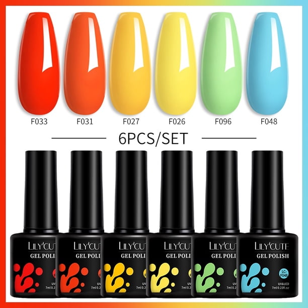 LILYCUTE 7ML 6 Unids/Set Jelly Amber Gel Esmalte De Uñas Arte Semi Permanente UV Gao Jiahui unisex