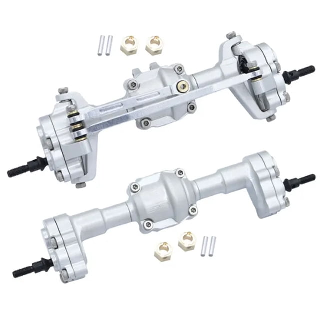 Xingzhi 2pcs 1/24 Aluminum Alloy Front Rear Axle For FCX18 FCX24 Crawler Complete RC Car Accessories Replacement Parts RC Upgrade Part Silver